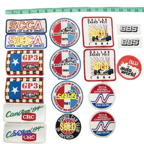 Vintage Auto Racing Patches Badges SCCA CanAm BBS - Picture 1 of 3